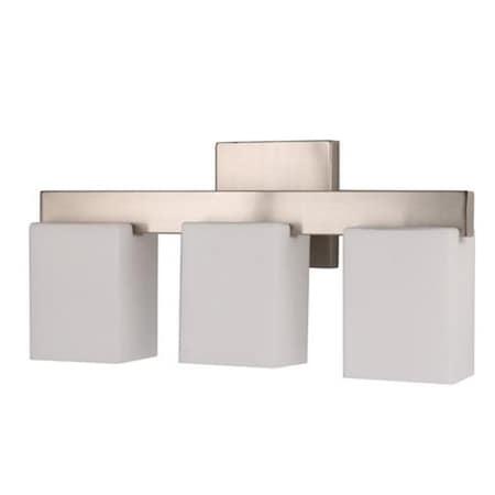 Efficient Lighting EL-278-03-E Modern 3-Light 15W Integrated LED Interior Bathroom Vanity Fixture; Brushed Nickel